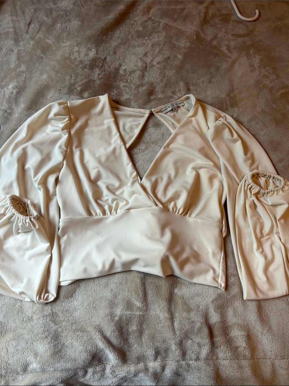 Guess Cream Satin Shell with Branded Neck Tag
